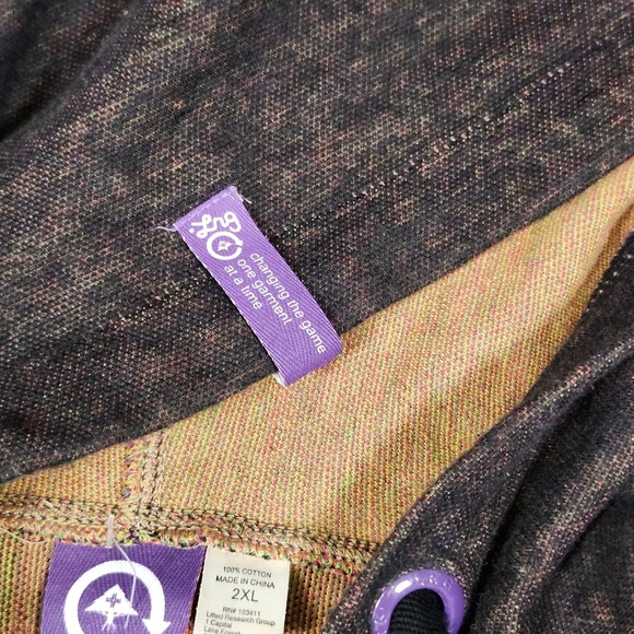 Lrg Lifted‎ Research Group 2XL Hoodie Colorblock Pullover Rainbow Purple - Picture 5 of 15